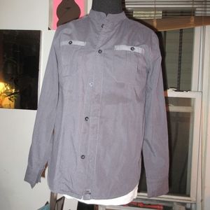 Gray Collarless DKNY Blouse "HOST PICK"